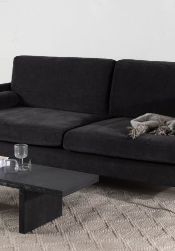 VENTURE DESIGN Antibes 2-pers. sofa - mrkegr velourstof og metal