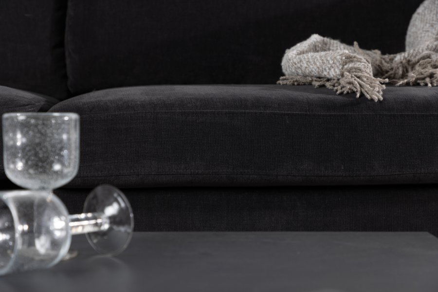 VENTURE DESIGN Antibes 2-pers. sofa - mrkegr velourstof og metal