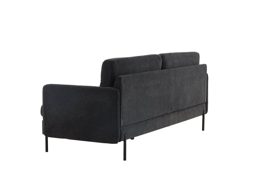 VENTURE DESIGN Antibes 2-pers. sofa - mrkegr velourstof og metal