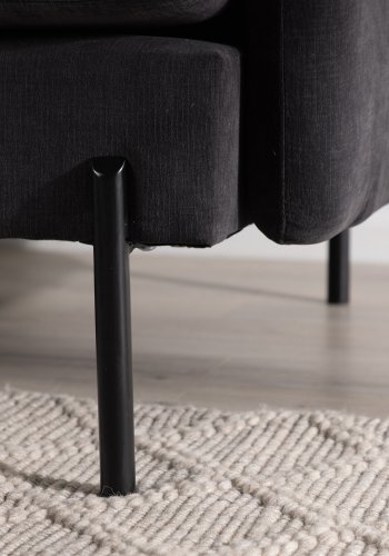 VENTURE DESIGN Antibes 2-pers. sofa - mrkegr velourstof og metal