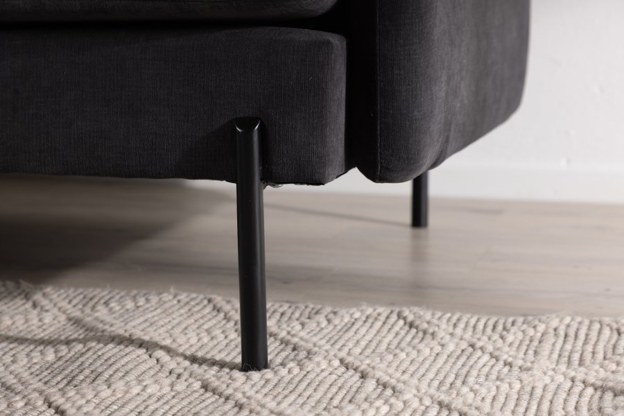 VENTURE DESIGN Antibes 2-pers. sofa - mrkegr velourstof og metal