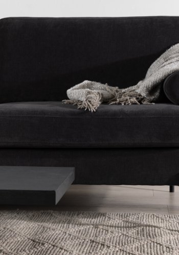 VENTURE DESIGN Antibes 2-pers. sofa - mrkegr velourstof og metal