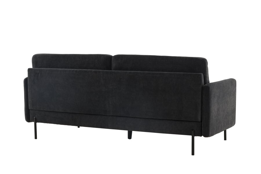 VENTURE DESIGN Antibes 2-pers. sofa - mrkegr velourstof og metal