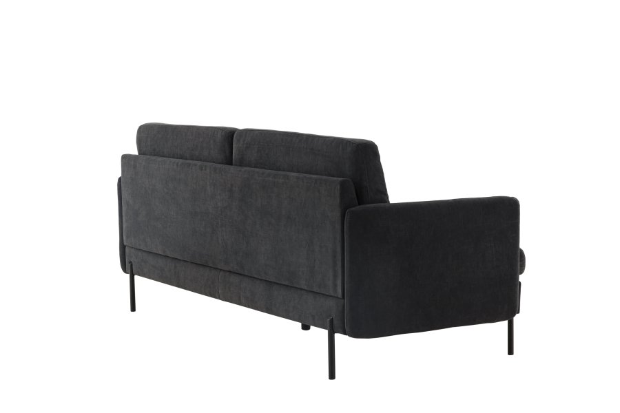 VENTURE DESIGN Antibes 2-pers. sofa - mrkegr velourstof og metal