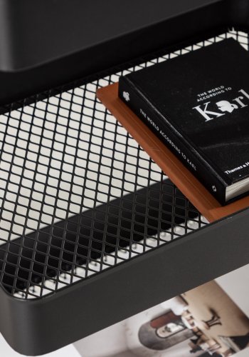 VENTURE DESIGN Manaus rullebord, m. 4 hylder - sort stl (46x34)