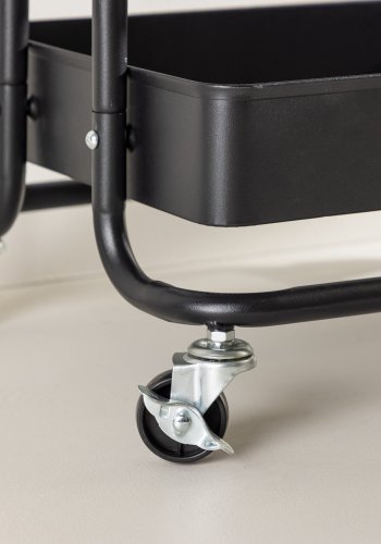 VENTURE DESIGN Manaus rullebord, m. 4 hylder - sort stl (46x34)