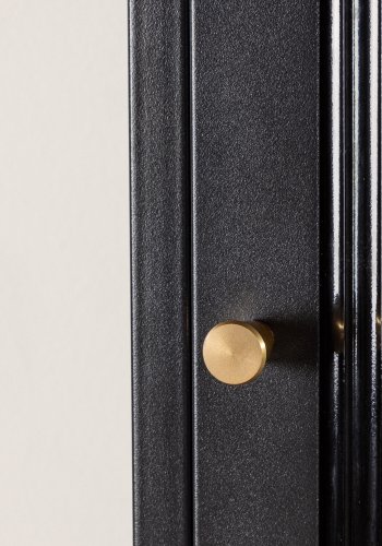 VENTURE DESIGN Cali skab, m. 1 lge og 4 hylder - glas og sort stl