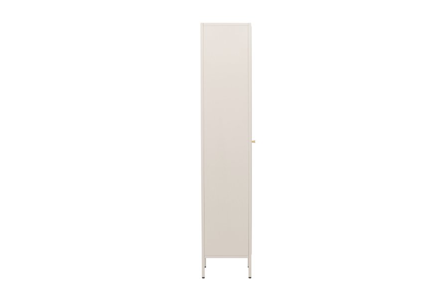 VENTURE DESIGN Cali skab, m. 1 lge og 4 hylder - glas og beige stl