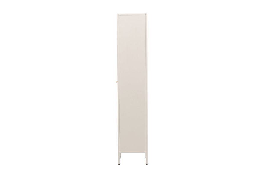 VENTURE DESIGN Cali skab, m. 1 lge og 4 hylder - glas og beige stl
