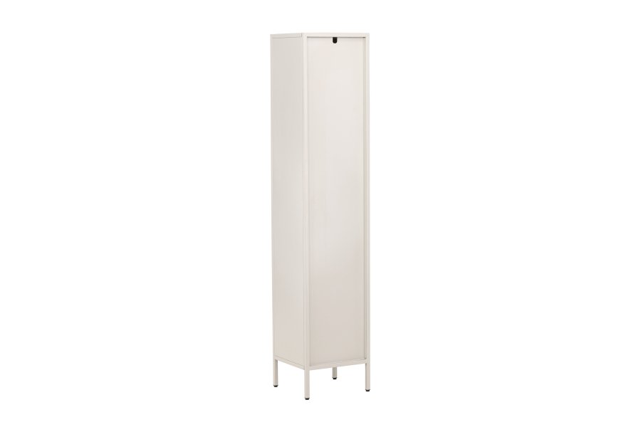 VENTURE DESIGN Cali skab, m. 1 lge og 4 hylder - glas og beige stl