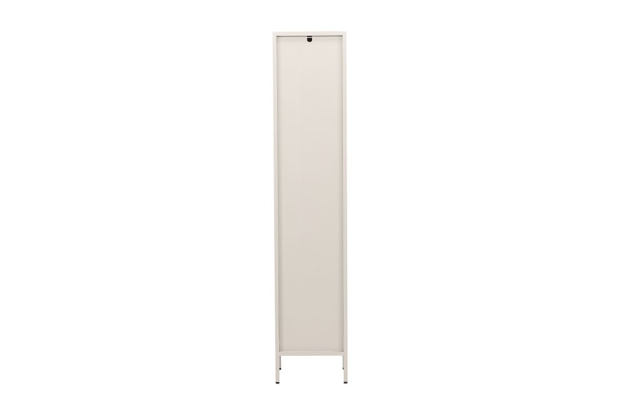 VENTURE DESIGN Cali skab, m. 1 lge og 4 hylder - glas og beige stl