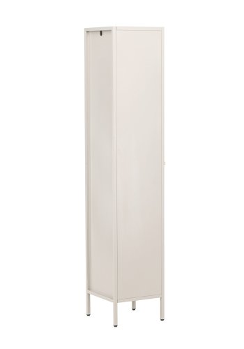 VENTURE DESIGN Cali skab, m. 1 lge og 4 hylder - glas og beige stl