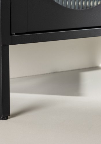 VENTURE DESIGN Lima skab, m. 2 lger og 4 hylder - glas og sort stl