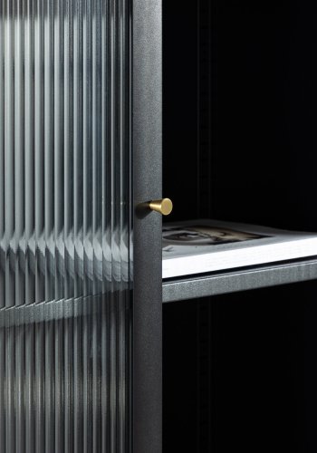 VENTURE DESIGN Lima skab, m. 2 lger og 4 hylder - glas og sort stl