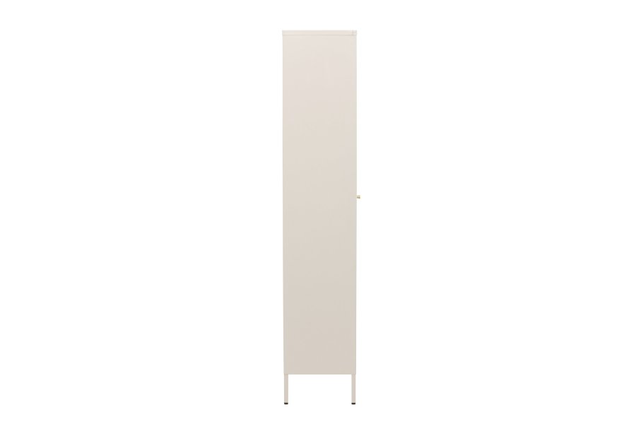 VENTURE DESIGN Lima skab, m. 2 lger og 4 hylder - glas og beige stl