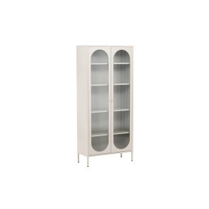 VENTURE DESIGN Lima skab, m. 2 lger og 4 hylder - glas og beige stl