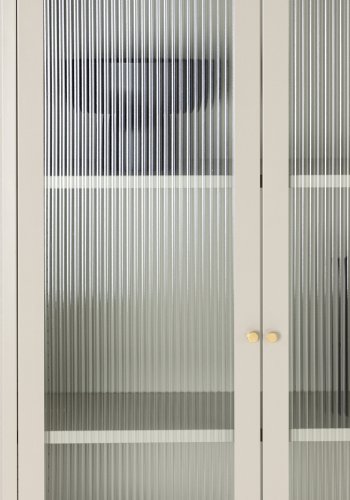 VENTURE DESIGN Lima skab, m. 2 lger og 4 hylder - glas og beige stl