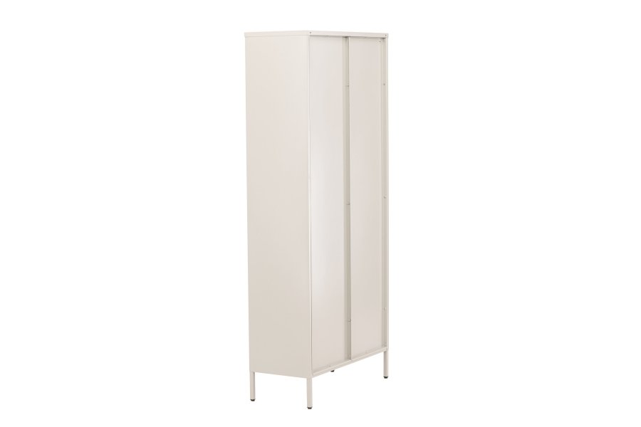 VENTURE DESIGN Lima skab, m. 2 lger og 4 hylder - glas og beige stl