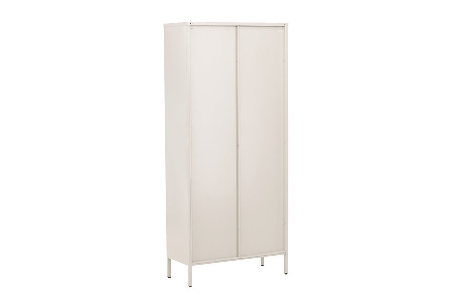 VENTURE DESIGN Lima skab, m. 2 lger og 4 hylder - glas og beige stl