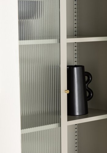 VENTURE DESIGN Lima skab, m. 2 lger og 4 hylder - glas og beige stl