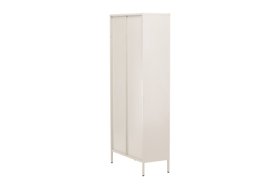 VENTURE DESIGN Lima skab, m. 2 lger og 4 hylder - glas og beige stl