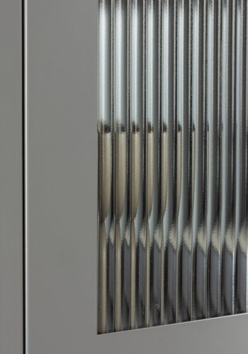 VENTURE DESIGN La Paz skab, m. 2 lger og 3 skuffer - glas og lysegr stl