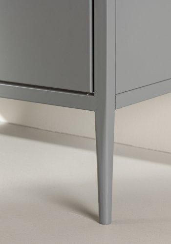 VENTURE DESIGN La Paz skab, m. 2 lger og 3 skuffer - glas og lysegr stl