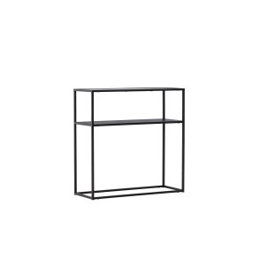 VENTURE DESIGN Bogóta sidebord, m. 1 hylde - glas og sort stl (80x30)