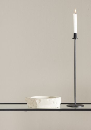 VENTURE DESIGN Bogóta sidebord, m. 1 hylde - glas og sort stl (80x30)