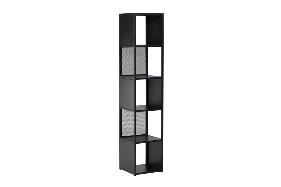 VENTURE DESIGN Buenos Aires reol, m. 4 hylder, kvadratisk - sort stl