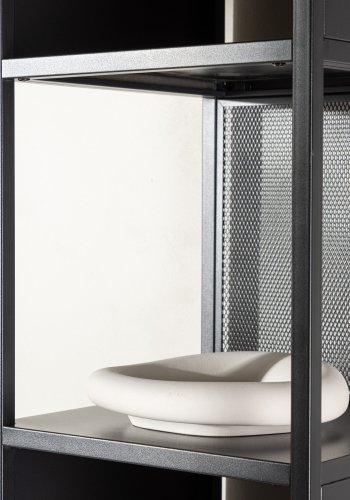 VENTURE DESIGN Buenos Aires reol, m. 4 hylder, kvadratisk - sort stl