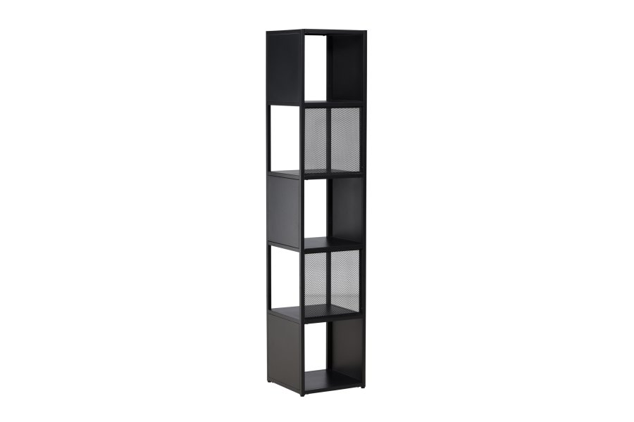 VENTURE DESIGN Buenos Aires reol, m. 4 hylder, kvadratisk - sort stl