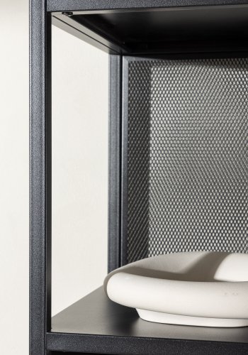 VENTURE DESIGN Buenos Aires reol, m. 4 hylder, kvadratisk - sort stl