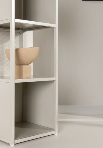VENTURE DESIGN Buenos Aires reol, m. 4 hylder, kvadratisk - beige stl