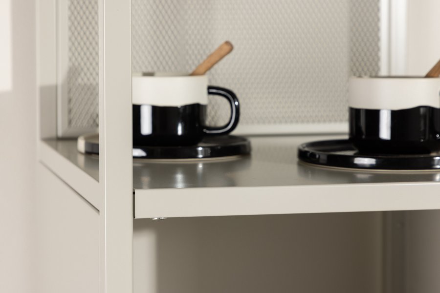 VENTURE DESIGN Buenos Aires reol, m. 4 hylder, kvadratisk - beige stl