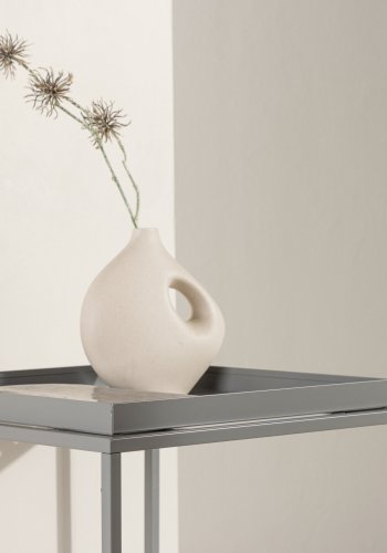 VENTURE DESIGN Porto Alegre sidebord, kvadratisk - mrkegr stl (45x45)