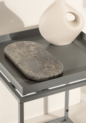 VENTURE DESIGN Porto Alegre sidebord, kvadratisk - mrkegr stl (45x45)