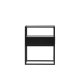 VENTURE DESIGN Fortaleza sidebord, m. 1 skuffe - glas og sort stl (40x40)