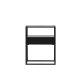 VENTURE DESIGN Fortaleza sidebord, m. 1 skuffe - glas og sort stl (40x40)