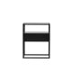 VENTURE DESIGN Fortaleza sidebord, m. 1 skuffe - glas og sort stl (40x40)