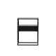 VENTURE DESIGN Fortaleza sidebord, m. 1 skuffe - glas og sort stl (40x40)