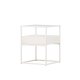 VENTURE DESIGN Fortaleza sidebord, m. 1 skuffe - glas og hvid stl (40x40)
