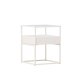 VENTURE DESIGN Fortaleza sidebord, m. 1 skuffe - glas og hvid stl (40x40)