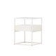 VENTURE DESIGN Fortaleza sidebord, m. 1 skuffe - glas og hvid stl (40x40)