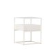VENTURE DESIGN Fortaleza sidebord, m. 1 skuffe - glas og hvid stl (40x40)