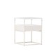 VENTURE DESIGN Fortaleza sidebord, m. 1 skuffe - glas og hvid stl (40x40)