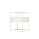 VENTURE DESIGN Fortaleza sidebord, m. 1 skuffe - glas og hvid stl (40x40)
