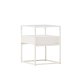 VENTURE DESIGN Fortaleza sidebord, m. 1 skuffe - glas og hvid stl (40x40)