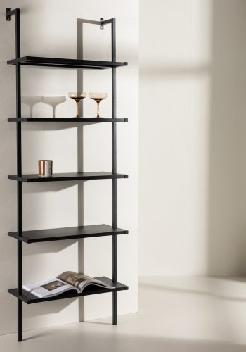 VENTURE DESIGN Caracas reol, m. 5 hylder - sort stl