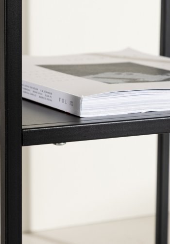 VENTURE DESIGN Sao Paulo sidebord, m. 1 hylde - glas og sort stl (40x40)